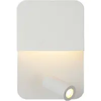 Lucide BOXER - Bedlamp / Wandlamp - LED - 3000K - Met USB oplaadpunt - Wit