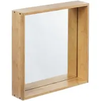 Furniteam Wandkubus met spiegel Avery | bamboe naturel 40x40x9 cm wandspiegels | NADUVI