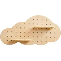 Furniteam Pegboard Cloud | hout naturel 45x10x23x10 cm wandplanken en -haken | NADUVI