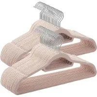 Mazazu MIRA Home - Kledinghanger - Slaapkamer accessoires - Fluweel - Lichtroze - 45x23.5x0.6