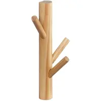 Furniteam Kapstok Damon 3 haken | hout naturel 17x17x32x17 cm wandkapstokken | NADUVI