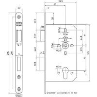 Nemef 649/46 Paniekdeurslot | DM60mm | PC72mm | krukgat 8mm gedeeld | voorplaat RVS 20x235mm afgerond | messing dag- en nachtschoot | DR 1 - 9064946653