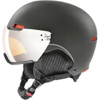 Uvex HLMT 500 - Skihelm met vizier - IAS 3D verstelsysteem - zwart/oranje - maat 55-59 cm
