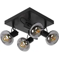 Lucide Opbouwspot Madee - Zwart - 23cm - 4xe14