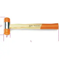 Beta 1390/22 Hamer | Houten Steel | Kunststof Verwisselbare kop | 22 mm - 013900022