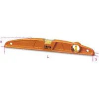Beta Waterpassen vervaardigd uit gegoten aluminium, met een geslepen meetvlak en twee onbreekbare libellen, nauwkeurigheid: 1 mm/m 1696A 600 - 016960106