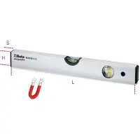 Beta 1696B 400 Waterpassen vervaardigd uit geanodiseerd geprofileerd aluminium 2 onbreekbare libellen | nauwkeurigheid: 1 mm/m - 016960204 016960204