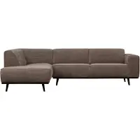 Bepurehome WOOOD Statement Hoekbank Links - Rib - Taupe