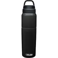 CamelBak Multibev Vacuum RVS - Waterfles met afneembare koffie / theebeker - 650 ml + 500 ml - Zwart / Zwart (Black/Black)