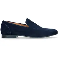 Manfield Blauwe suède loafers | Maat 45