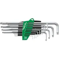 Wiha Stiftsleutelset | in ProStar houder | TORX | 14-delig titaanzilver | in blister - 39105 - 39105a