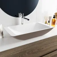 Mondiaz Topi Solid Surface waskom 60x35cm smoke / talc