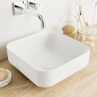 Mondiaz Binx Solid Surface waskom 36x36cm talc
