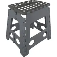 Proplus Opstapje - 40 cm - Caravantrapje - Krukje - Anti Slip - Inklapbare kruk - Trapje - Kampeerstoel - Caravan accessoires - Draagbaar - Kunststof - Grijs