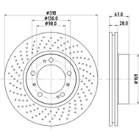 Hella 8DD 355 127-501 Remschijf