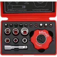 Sonic Dop en bitdopset 1/4", met schotelratel 19-dlg.