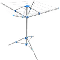 Pricenet droogmolen met voet Ø150 cm aluminium zilver/blauw