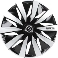Sparco 4-Delige Wieldoppenset Lazio 16-inch zwart/zilver