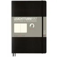 Leuchtturm Black, Softcover, Paperback (B6+), 123 p., plain