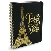 Peter Pauper Press Black Rock notitieboek - Paris is Always a Good Idea - ringband en elastieksluiting 16x21cm