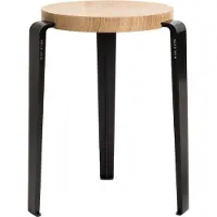 TIPTOE Lou Houten Kruk Graphite Black | Solid Oak