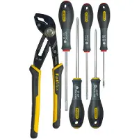 Stanley 6-Piece Tool Set - - FATMAX - FMHT0-62639 - 250mm Locking Multi-Grip Pliers + Electrician's Screwdriver + Phillips