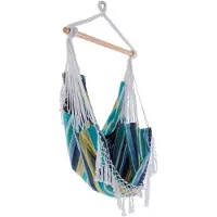 VIVERE Braziliaanse hangstoel Kleur: donkerblauw/wit/...