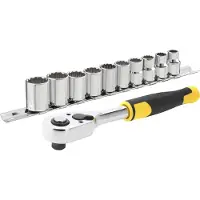 Stanley Black & Decker Deutschland Stanley Gereedschapset, 11-delig, 3/8" met ratel 72T