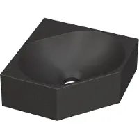 Ink Matrix Hoekfontein 27x27cm Quartz - Zonder Kraangat - Zwart - 8718835126865 - Vijfhoekig - Wastafels, Fonteinen, Hoekfonteinen