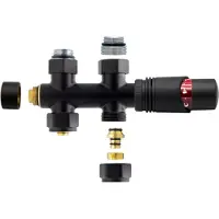 Belrad Aansluitset, middenaansluiting, multiblok, doorgaande uitvoering, zwart, mat, 1/2", PEX 16 x 2mm, conisch, M30