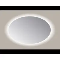 Sanicare Spiegel ovaal q-mirrors 90x140 cm pp geslepen led warm white zonder sensor