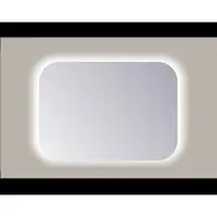 Sanicare Spiegel rechthoek q-mirrors afgeronde hoeken 60x65 cm pp geslepen led cold white zonder sensor