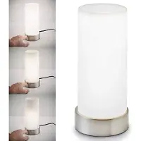 B.K. Licht Tafellamp Gari, dimbaar, wit / opaal, Slaapkamer, Glas, Tafellamp