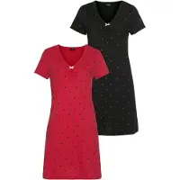 Vivance Nachthemd cranberry / zwart