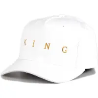 King apparel Tennyson Gold Curve Peak cap - White