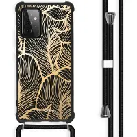 IMoshion Design hoesje met koord voor de Samsung Galaxy A72 - Golden Leaves