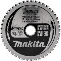 Makita Zaagblad RVS Efficut 136X20X1,1 45T 0G - B-69272