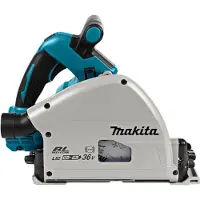 Makita DSP600ZJ2 2x18 V Invalcirkelzaag 165 mm met geleiderail! (accu cirkelzaag)