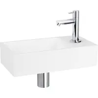 Differnz Fonteinset solid solid surface 36x18.5x9 cm wit met rechte kraan chroom