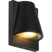 QAZQA Buiten wandlamp zwart IP44 met schemerschakelaar - Femke