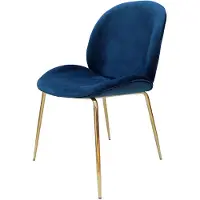 Kayoom Set van 2 eetkamerstoelen Charlie velvet | fluweel blauw 53x90x47 cm eetkamerstoelen | NADUVI