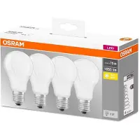 Osram E27 LED-lamp, 75W equivalent, 4 stuks, gloeiform, fitting E27, energie-efficiëntieklasse F