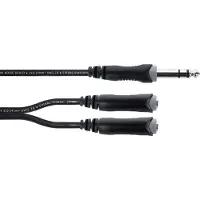 Cordial 14882 Jackplug Audio Y-adapter [1x Jackplug male 6,3 mm (stereo) - 2x Jackplug female 6,3 mm (stereo)] 0.30 m Zwart PVC-mantel, Tweelingkabel