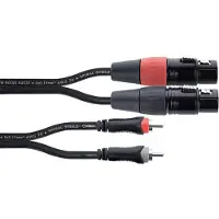 Cordial EU 1,5 FC XLR Verbindingskabel [2x XLR-bus 3-polig - 2x Cinch-stekker] 1.50 m Zwart