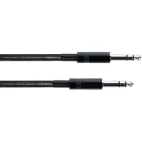 Cordial 14817 Jackplug Audio Aansluitkabel [1x Jackplug male 6,3 mm (stereo) - 1x Jackplug male 6,3 mm (stereo)] 3 m Zwart PVC-mantel, Verdraaid