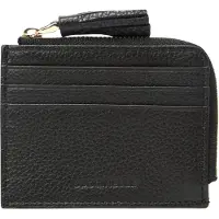 Coccinelle Leren Kaarthoes Tassel Credit Card Holder Noir Zwart