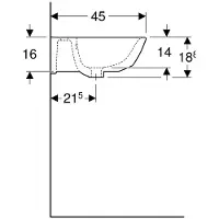Geberit Renova wastafel met kraangat met overloop 55x45x18.8cm wit 500369011 500369011