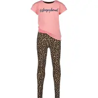 Vingino pyjama WIlAH met all over print roze/camel Meisjes Stretchkatoen Ronde hals - maat 110-116