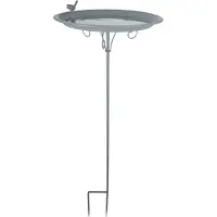 Esschert Design Grey Metal Vogelbad Op Pin