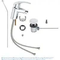 GROHE Eurosmart bidetkraan met waste Chroom